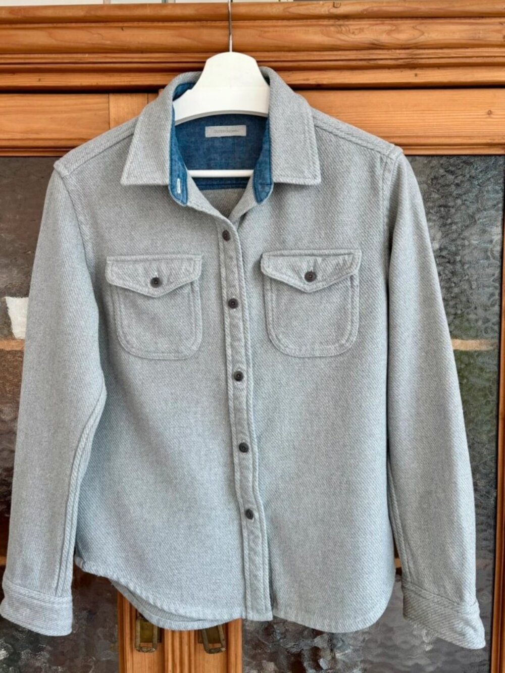 Gray Cotton Overshirt Jacket Women's Size S